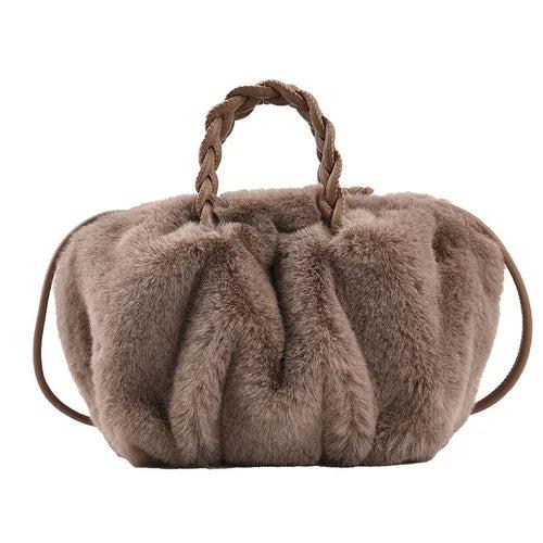 Fluffy Plush Tote Shoulder Bag for Women