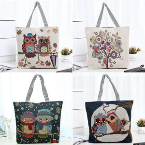 Canvas Shoulder Bag Large Tote Embroidered Vintage Handbag Student School Bolsos