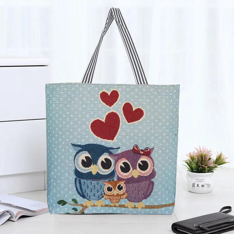 Canvas Shoulder Bag Large Tote Embroidered Vintage Handbag Student School Bolsos