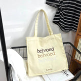 Women Canvas Shoulder Bag Embroidered Daily Shopping Bags