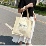 Women Canvas Shoulder Bag Embroidered Daily Shopping Bags