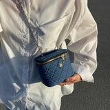 Mini Diamond Pattern Chain Bag Female Messenger Bag Bucket Box Bag