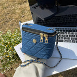 Mini Diamond Pattern Chain Bag Female Messenger Bag Bucket Box Bag