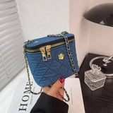 Mini Diamond Pattern Chain Bag Female Messenger Bag Bucket Box Bag