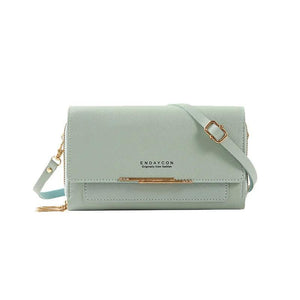 Ladies Wallet Messenger Bag High-end Solid PU Square Shoulder Bag
