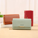 Ladies Wallet Messenger Bag High-end Solid PU Square Shoulder Bag