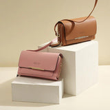 Ladies Wallet Messenger Bag High-end Solid PU Square Shoulder Bag