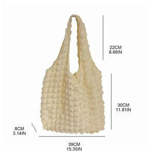 Women Pleated Shoulder Bag Large Capacity Female Handbag