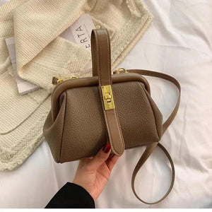 Women's Retro Crossbody Bag Messenger Handbag Clip Mouth Totes