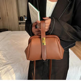 Women's Retro Crossbody Bag Messenger Handbag Clip Mouth Totes