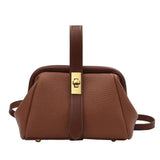 Women's Retro Crossbody Bag Messenger Handbag Clip Mouth Totes