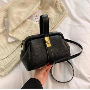 Women's Retro Crossbody Bag Messenger Handbag Clip Mouth Totes