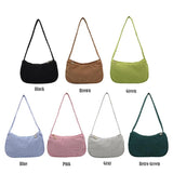 Soft Winter Fluffy Shopper Bag Women's Bag Corduroy Solid Shoulder Underarm Bags