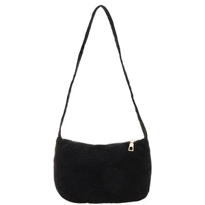 Soft Winter Fluffy Shopper Bag Women's Bag Corduroy Solid Shoulder Underarm Bags