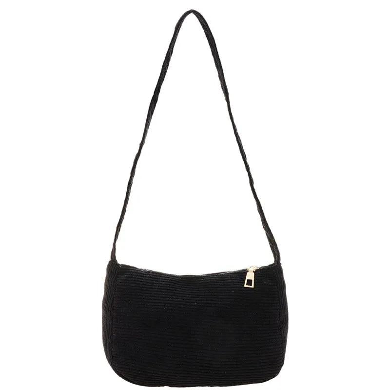 Soft Winter Fluffy Shopper Bag Women's Bag Corduroy Solid Shoulder Underarm Bags