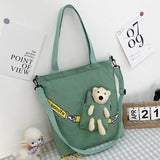 Canvas Messenger Bag Student Chain Shoulder Tote Large Capacity