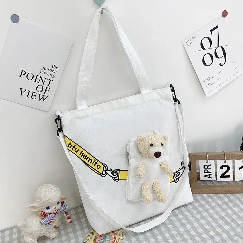 Canvas Messenger Bag Student Chain Shoulder Tote Large Capacity