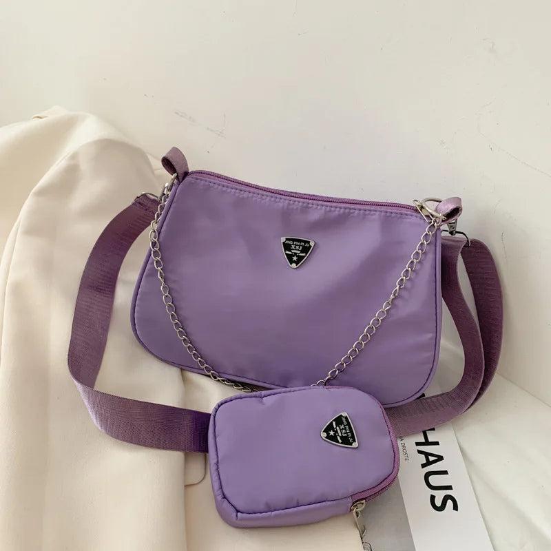 Retro Crossbody Bags Chain Shoulder Bags Solid Handbags