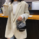 Round Shaped Basketball Shoulder Bags with Acrylic Chain for Women