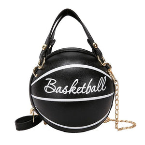 Round Shaped Basketball Shoulder Bags with Acrylic Chain for Women