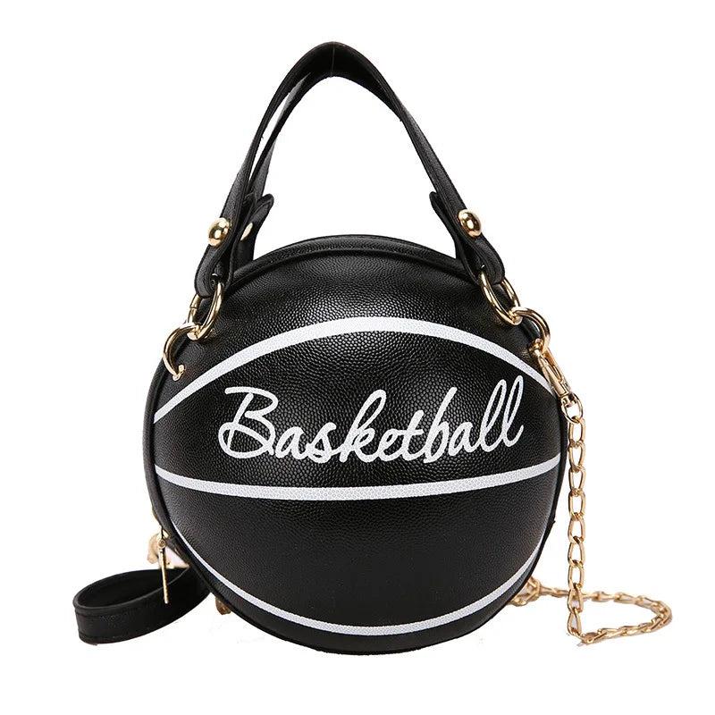 Round Shaped Basketball Shoulder Bags with Acrylic Chain for Women