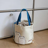 Girl Cartoon Melody Shoulder Bag Canvas Lunch Bag Handbag