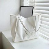Large-capacity Tote Bag for Women Solid Casual One-shoulder Canvas Handbags