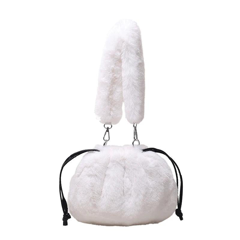 Fluffy Faux Fur Shoulder Bag Women's Plush Winter Armpit Tote for Travel
