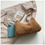 Winter Furry Underarm Bag Casual Women Shoulder Bags