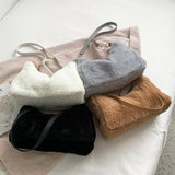 Winter Furry Underarm Bag Casual Women Shoulder Bags