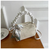 Lady's Straw Weave Handbag Small Square Bag - Spring Versatile