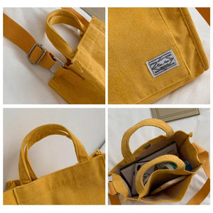 Corduroy Single Shoulder Bag Solid Color Buckle Small Square Bag