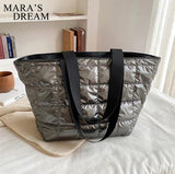 Mara's Dream Lattice Pattern Big Shoulder Space Cotton Handbag Woman