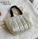 Mara's Dream Lattice Pattern Big Shoulder Space Cotton Handbag Woman