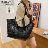 Mara's Dream Lattice Pattern Big Shoulder Space Cotton Handbag Woman