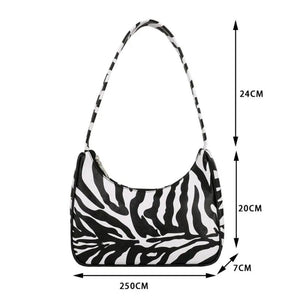 Vintage Leather Animal Pattern Shoulder Bag