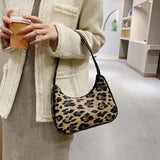 Vintage Leather Animal Pattern Shoulder Bag