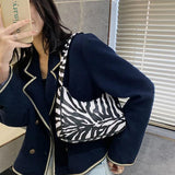 Vintage Leather Animal Pattern Shoulder Bag