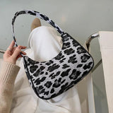 Vintage Leather Animal Pattern Shoulder Bag