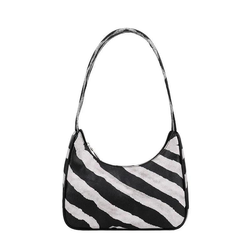 Vintage Leather Animal Pattern Shoulder Bag