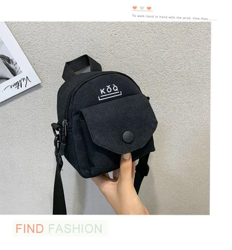 Women's Cartoon Print Canvas Handbag HipHop Girls Messenger Bag