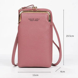 Large Capacity Phone Purse for Women PU Leather Small Crossbody Bag