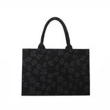 Lace Jacquard Shoulder Bag - Large Capacity Casual Tote