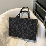 Lace Jacquard Shoulder Bag - Large Capacity Casual Tote