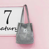 Corduroy Shoulder Bag Handbag Canvas Wild Shopping Bag For Women