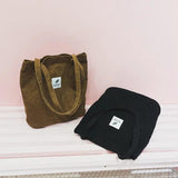 Corduroy Shoulder Bag Handbag Canvas Wild Shopping Bag For Women