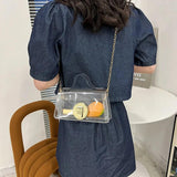 Colorful Jelly Pack Handbag Women's Chain Shoulder Messenger Bag