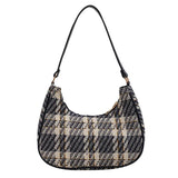 Plaid Canvas Shoulder Bag for Women