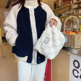 Soft Plush Shoulder Bags Handbags Furry Girls Student Pencil Pouch