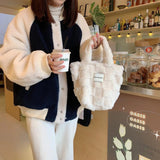 Soft Plush Shoulder Bags Handbags Furry Girls Student Pencil Pouch